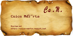Csics Márta névjegykártya